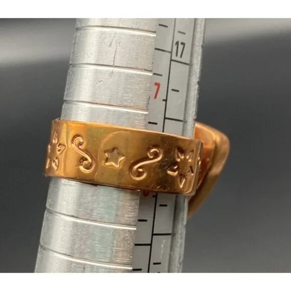 Signed Jay King DTR Copper Ring Size 7.75 Triangular Natural Malachite Cabochon - Picture 10 of 12